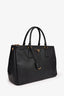 Prada Black Saffiano Leather Double Zip Galleria Tote with Strap