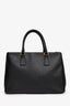 Prada Black Saffiano Leather Double Zip Galleria Tote with Strap