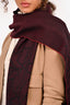 Versace Burgundy Wool Medusa Fringe Scarf