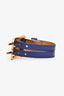 Balenciaga Blue Leather Double Buckle Bracelet Size M