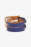 Balenciaga Blue Leather Double Buckle Bracelet Size M