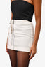 1017 ALYX 9SM White Ribbed Zip Up Skirt with Pouch Size 36