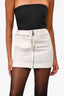 1017 ALYX 9SM White Ribbed Zip Up Skirt with Pouch Size 36