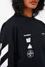 Off-White Navy Graphic Cropped Sweatshirt Size S