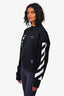 Off-White Navy Graphic Cropped Sweatshirt Size S