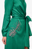 Ba&sh X Jay Ahr Green Crystal Embellished Tie 'Janeiro' Dress Size 1