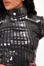 Y/Project Black PVC Striped Turtleneck Dress Size 36