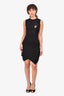 Off-White Black Ribbed Sleeveless Midi Dress Size S