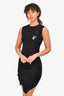 Off-White Black Ribbed Sleeveless Midi Dress Size S