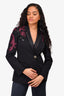 Versace Black Purple/Sequin Embroidered Blazer Size 42