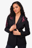 Versace Black Purple/Sequin Embroidered Blazer Size 42