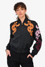 Versace Black/Orange Embroidered Zip Up Jacket Size 40