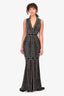 Jovani Black/Gunmetal Beaded Sleeveless Gown Size 2