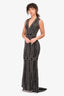 Jovani Black/Gunmetal Beaded Sleeveless Gown Size 2