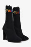 Louis Vuitton Black Rainbow Logo Sock Boots Size 38