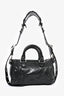 Balenciaga Black Leather Nano Cagole Duffle Bag with Pouch