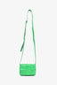 Bottega Veneta Green Crinkled Leather Candy Cassette Crossbody Bag