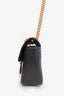 Gucci Black Leather Mini GG Marmont Shoulder Bag with 'CN' Initial