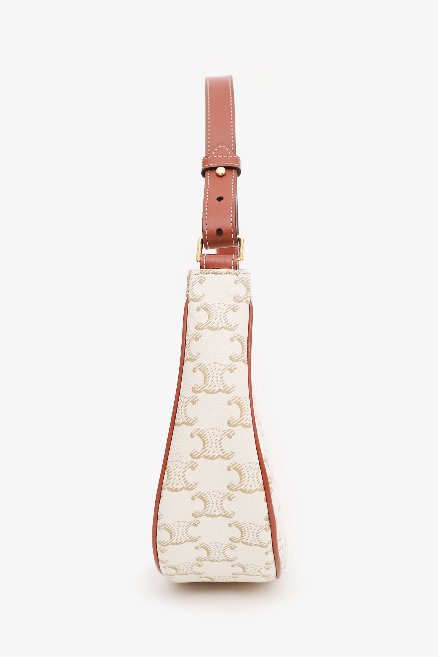 Celine White Canvas Triomphe Ava Shoulder Bag Mine Yours