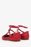 Valentino Red Leather Rockstud Cage Flats Size 36