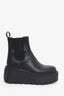 Valentino Black Leather Platform Chelsea Boots Size 38.5