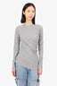 Toteme Grey Wool Asymmetrical Long Sleeve Top Size 34