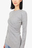 Toteme Grey Wool Asymmetrical Long Sleeve Top Size 34