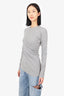 Toteme Grey Wool Asymmetrical Long Sleeve Top Size 34