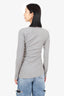 Toteme Grey Wool Asymmetrical Long Sleeve Top Size 34