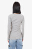 Toteme Grey Wool Asymmetrical Long Sleeve Top Size 34