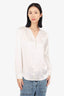 Lily Silk White Silk Pearl Button Blouse Size M