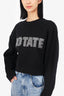 Rotate Black Rhinestone Detail Long-Sleeve Sweater Size 12