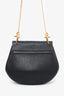 Chloe Black Grained Leather Drew Bag