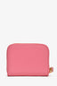 Prada Pink Saffiano Leather Zip Around Compact Wallet