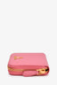 Prada Pink Saffiano Leather Zip Around Compact Wallet