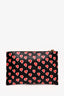 Prada Black/Red Saffiano Leather Heart Printed Zip Pouch