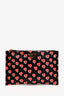 Prada Black/Red Saffiano Leather Heart Printed Zip Pouch