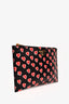 Prada Black/Red Saffiano Leather Heart Printed Zip Pouch