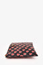 Prada Black/Red Saffiano Leather Heart Printed Zip Pouch