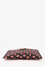 Prada Black/Red Saffiano Leather Heart Printed Zip Pouch