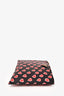 Prada Black/Red Saffiano Leather Heart Printed Zip Pouch