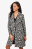 Maje Cream/Black Leopard Printed Coat Size 36