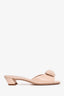 Stuart Weitzman Beige Patent Leather Rosebud Mules Size 7.5