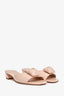 Stuart Weitzman Beige Patent Leather Rosebud Mules Size 7.5