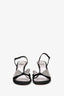 Stuart Weitzman Black Satin Crystal Embellished Bow Details Sandals Size 7.5