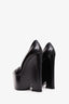 Versace Black Leather 'Tempest' Pointed Toe Platform Heels Size 37.5