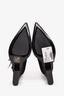 Versace Black Strap Detailed 'Tempest' Pointed Toe Platform Heels Size 37.5