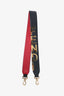 Fendi Black Leather Gold Logo Bag Strap