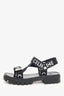 Celine Black Canvas Printed Leo Strappy Sandals Size 39