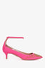 Aquazzura Pink Embellished Ankle Strap Kitten Heel Size 35